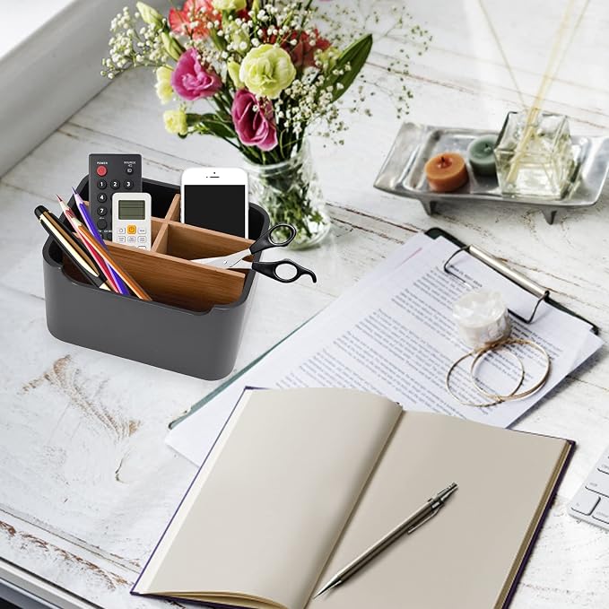 Stylish Desk Organizers and Remote Control Holders in Black, Pen Phone Holder - Image 6