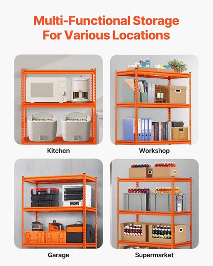 VEVOR Storage Shelves, 2400 lbs, 4 Tier Heavy Duty Garage Shelving, - Image 8