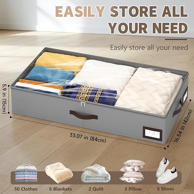 OIAHOMY 2 Pack Under Bed Storage - Image 3