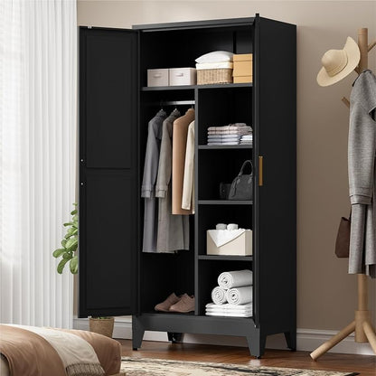 71" Tall Metal Wardrobe Closet - Image 2