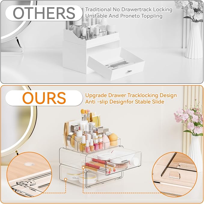 Yieach 3 Tier Clear Acrylic Makeup Organizers - Image 5