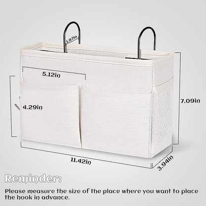 Bedside Caddy White Bedside Hanging Storage Basket Bed Caddy - Image 2