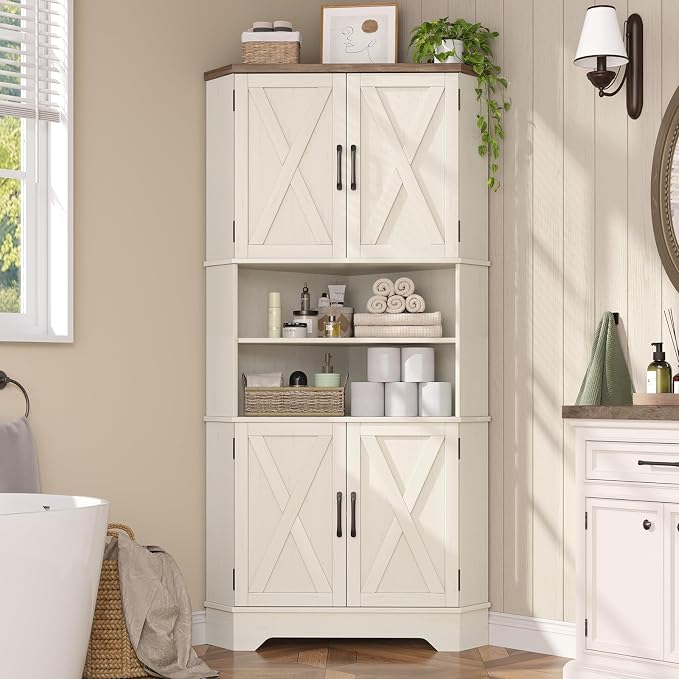Corner Cabinet, 6-Tier Corner Food Pantry Hutch - Image 3