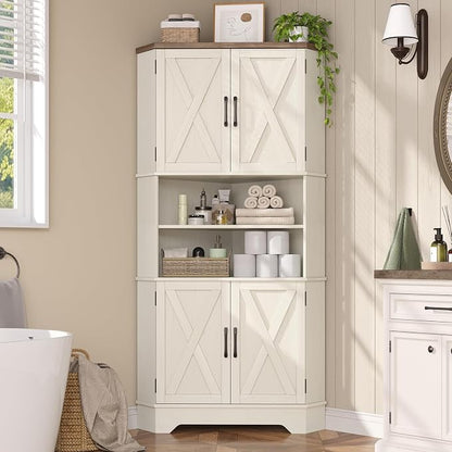 Corner Cabinet, 6-Tier Corner Food Pantry Hutch - Image 3