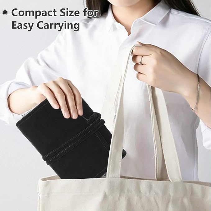 Teamoy Velvet Travel Jewelry Roll, Jewelry Storage Bag Organizer - Image 7