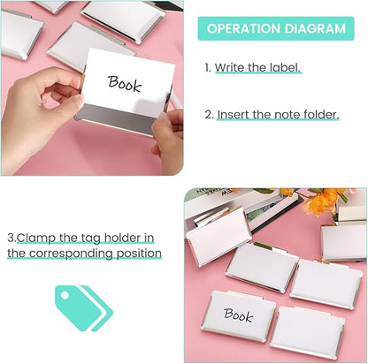 Basket Bin Labels Clips Label Holders Stainless Label Holders Removable Metal - Image 3