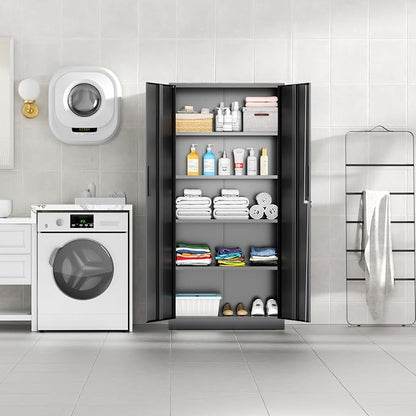 INTERGREAT Black Metal Storage Cabinet, Tall Metal Cabinet - Image 9