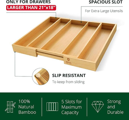 ROYAL CRAFT WOOD Luxury Bamboo Kitchen Drawer Organizer - Image 5