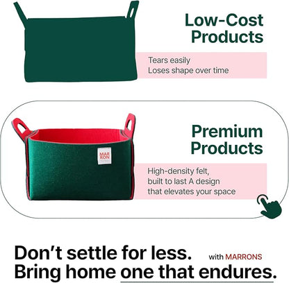 Collapsible Red Choco Felt Storage Bin Small 11"x7.1"x7.1" – Foldable Basket - Image 3