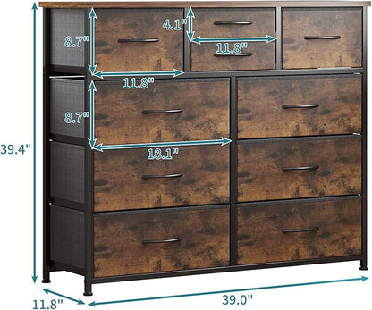 LUMTOK 10 Drawers Dresser with Fabric Bins - Image 3