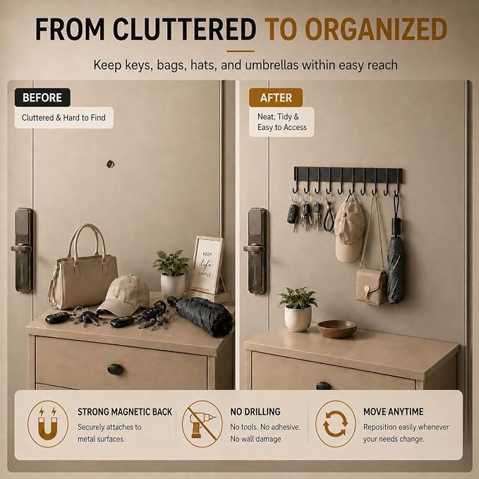 2Pcs Magnetic Key Holder For Fridge - Image 4