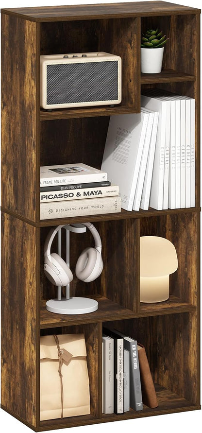 Furinno DALY Book Shelf, 7-Cube Bookshelf, Cube Storage Organizer Bookcase by Furinno-FitsYourSpaceFitsYourBudget