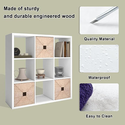 9 Cube Storage Organizer Shelf, 11 inch | 2026 Wooden Thick Frame, Anti-Tipping - Image 4