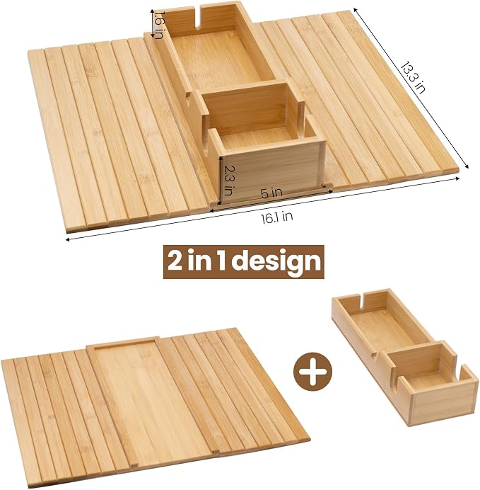 Bamboo Sofa Armrest Tray - Image 6