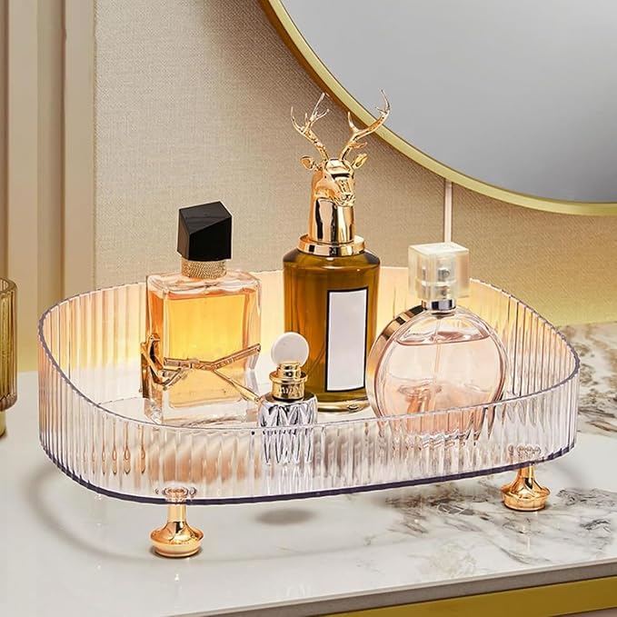 Vanity Tray Perfume Organizer – Acrylic Bathroom Tray, Countertop Storage Decor - Image 2