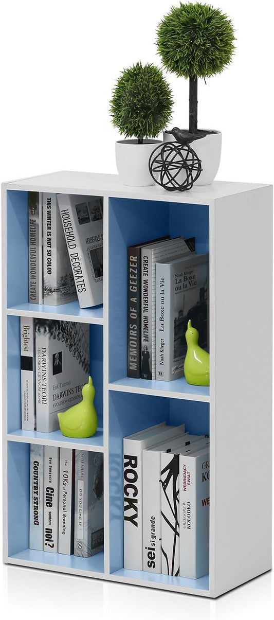 Furinno LUDER Book Shelf, 5-Cube Bookshelf, Reversible Bookcase, 9.4 x 19.5 x by Furinno-FitsYourSpaceFitsYourBudget