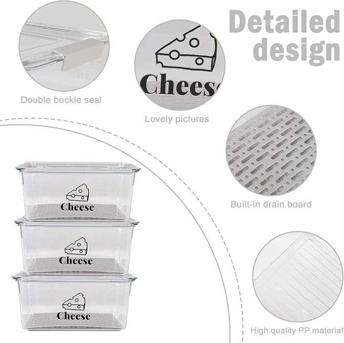 Cheese Holder Food Storage, Airtight Cheese Storage Box - Image 4