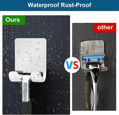 Diesisa Razor Holder for Shower + Adhesive Wall Hooks, Premium 304 Stainless - Image 5