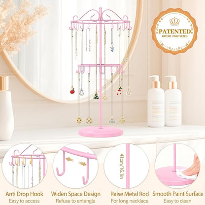 MODOWEY Rotating Necklace Holder Organizer Display Stand - Image 4