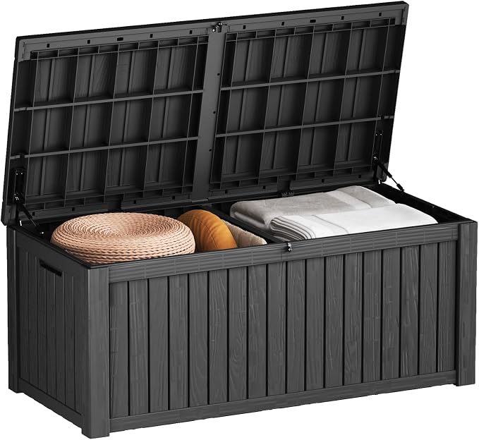 180 Gallon Outdoor Storage Box Waterproof Lockable Resin Deck Box Large by Decksplore%E2%80%94BuiltforOutdoor