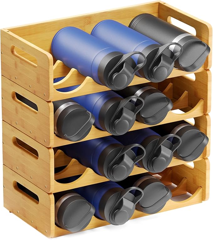 SpaceAid Bamboo Water Bottle Organizer by SpaceAid