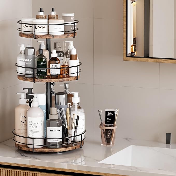 3 Tier Lazy Susan Spice Rack Organizer 360° Rotating, - Image 5