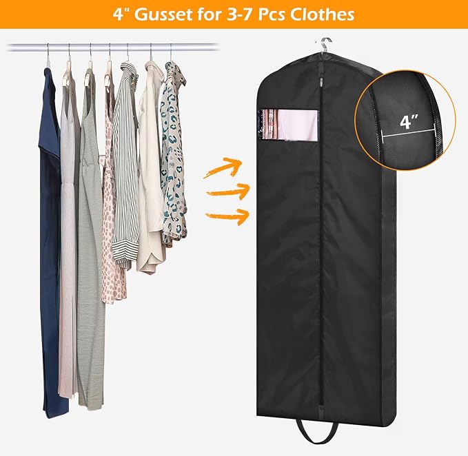 MISSLO 65" Gusseted Hanging Garment Bags - Image 5