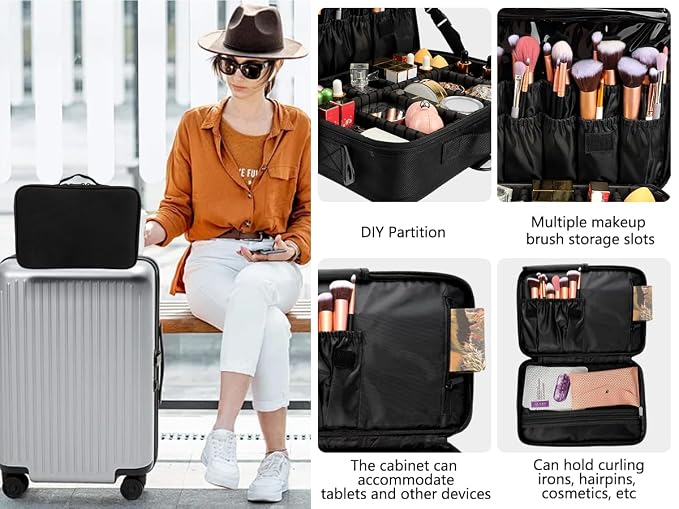 gzcz Travel Makeup Bag, Professional Cosmetic Bags - Image 6