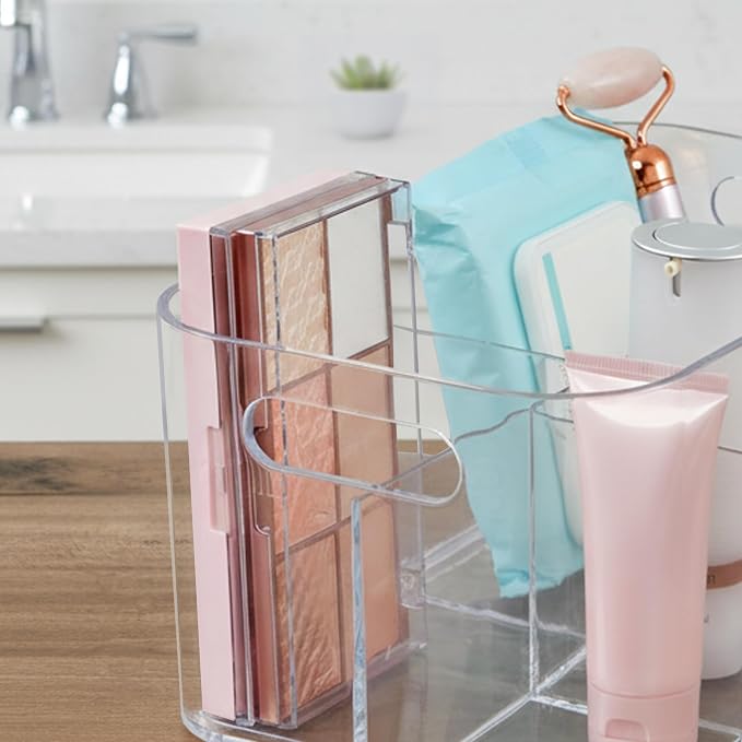 STORi Bliss 5-Compartment Plastic Cosmetics Storage Organizer | Clear | - Image 7