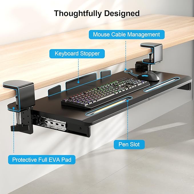 Supcline Keyboard Tray Under Desk - Image 5