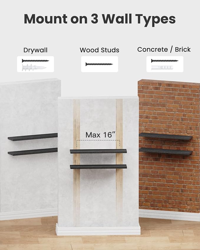 AMADA HOMEFURNISHING Floating Shelves Wall Mounted, 32 x 7 Inch Wall Shelves - Image 8