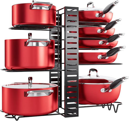 MUDEELA 8-Tier Pots and Pans Organizer under Cabinet, 16.61" Height Light Duty by MUDEELA