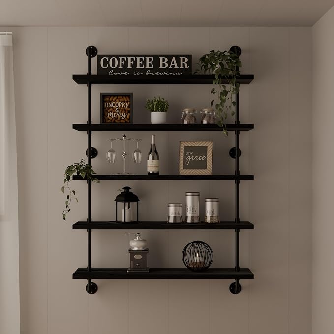 HDDFER Floating Shelves for Wall Living Room Shelves Bookshelf Industrial Pipe - Image 7