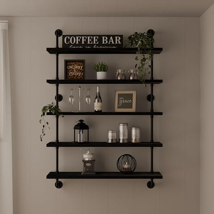 HDDFER Floating Shelves for Wall Living Room Shelves Bookshelf Industrial Pipe - Image 7