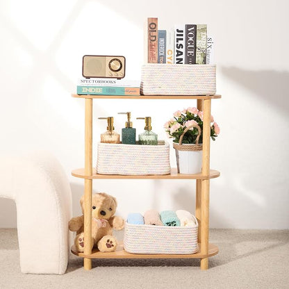 Small Storage Baskets for Organizing | Closet Organizer Bins | Shelf Toy Basket - Image 6
