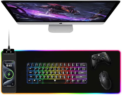 TopMade Mouse Pad with Wireless Charging, 31.5" x 11.81" Large Desk Mat RGB by TopmadeProduct-Ordernow