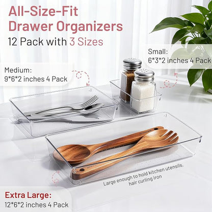 12 Pack Large Drawer Organizer Bins - Image 2