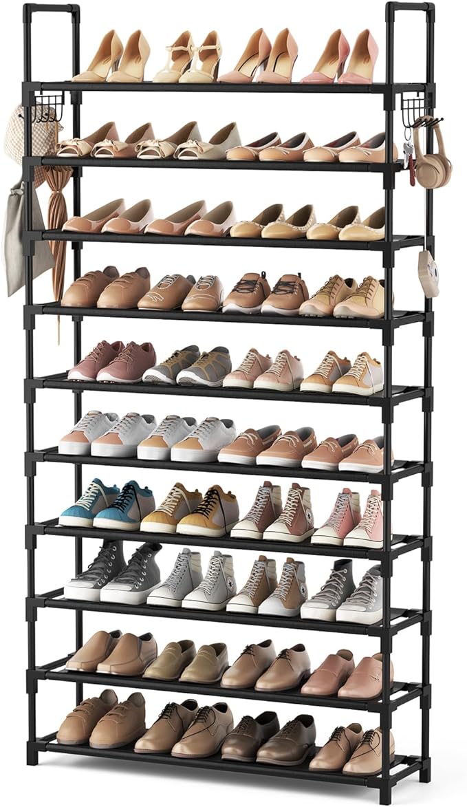 VTRIN 10 Tier Shoe Rack Tall Large Capacity Wide Shoe Organizer by VTRIN