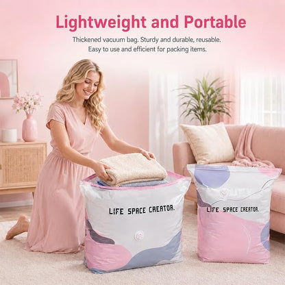 3 PACK No-Pump Vacuum Storage Bags, Cube Compression Life Space Saving Storage - Image 3