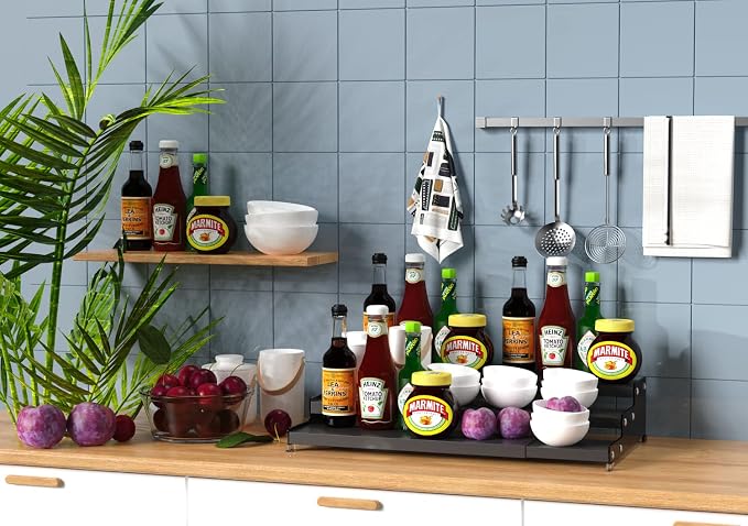Spice Rack Organizer for Cabinet, 3 Tier Expandable Spices Storage, Pantry and - Image 4