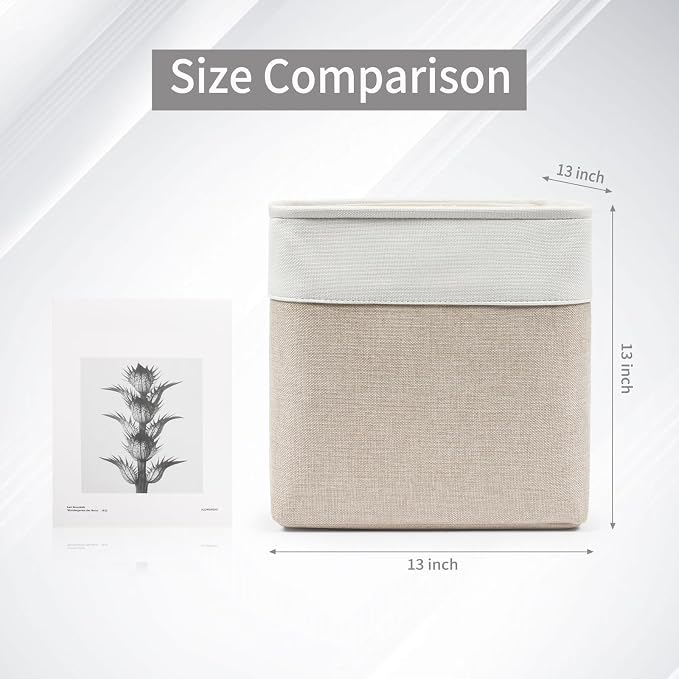 13x13 Cube Storage Bins, Collapsible Fabric Storage Box, 4 Pack Closet Baskets - Image 3