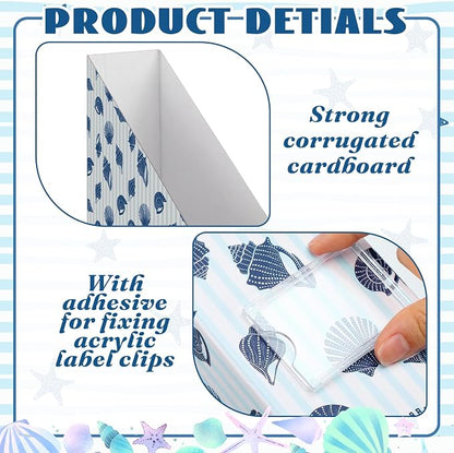 Coastal Magazine File Holder Decorative Set of 4 | Foldable Magazine Storage - Image 4