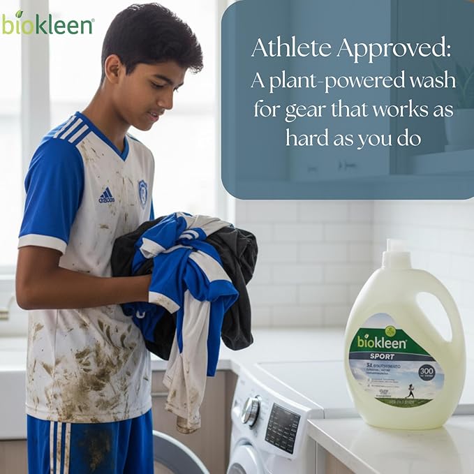 Biokleen Natural Sport 3X Concentrated Laundry Detergent, 300 Loads, Bio Active - Image 5