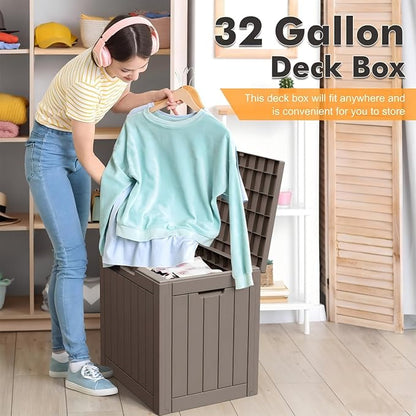 32 * 2 Gallon Outdoor storage deck Box Waterproof ，garden tool, backyard cushion - Image 3