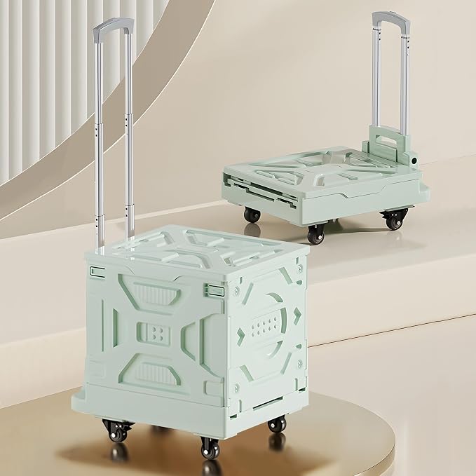 VECELO 66LHeavy-Duty 2-in-1 Foldable Utility Cart, Large Capacity Rolling Crate by VECELO