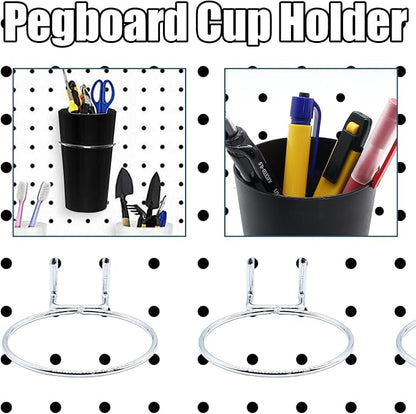 6 Set Pegboard Bins with Rings, Pegboard Cups Included, Pegboard Cup Holder - Image 3