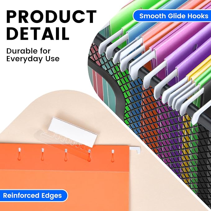 50-Pack Assorted Hanging File Folders, Letter Size - Image 5