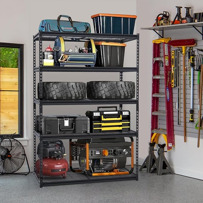 Garage Storage Shelves 5 Tiers, Heavy Duty Storage Shelving Racks - Image 2
