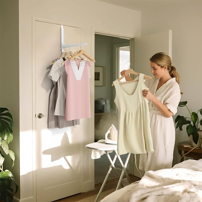 Over The Door Hanger Folding Clothes Drying Rack, Double Fold Hanging Door - Image 9