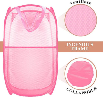 Collapsible Pop Up Laundry Hamper, Extra Large Mesh Foldable Laundry Basket - Image 4